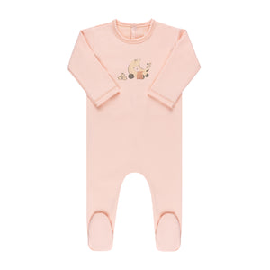 Baby Girl Footie + Hat | French Terry Bike & Carriage Collection | Pink Carriage | Ely's & Co. | AW23