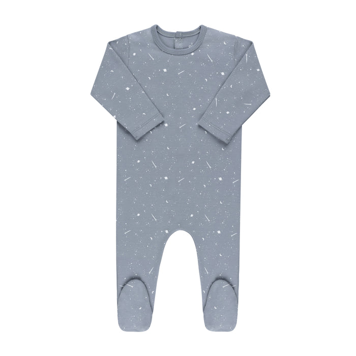 Baby Boy Footie + Hat | Brushed Cotton | Celestial | Slate | Ely's & Co. | AW23