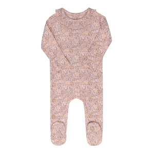 Baby Girl Footie + Hat | Cotton Liberty Print | Pink Floral | Aurora | AW25