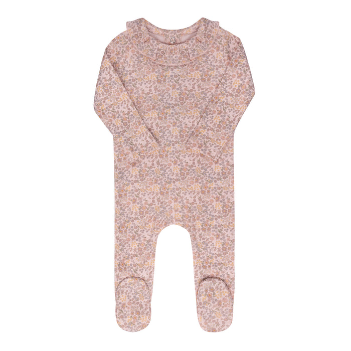 Baby Girl Footie + Hat | Cotton Liberty Print | Pink Floral | Aurora | AW25