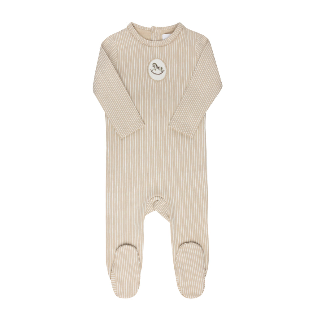 Baby Boy Footie + Hat | Rocking Horse | Tan | Aurora | AW25