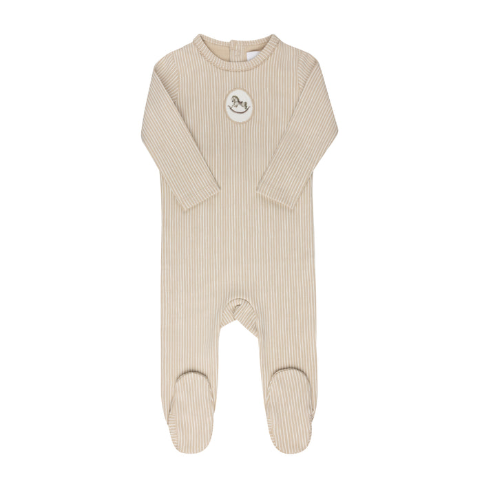 Baby Boy Footie + Hat | Rocking Horse | Tan | Aurora | AW25
