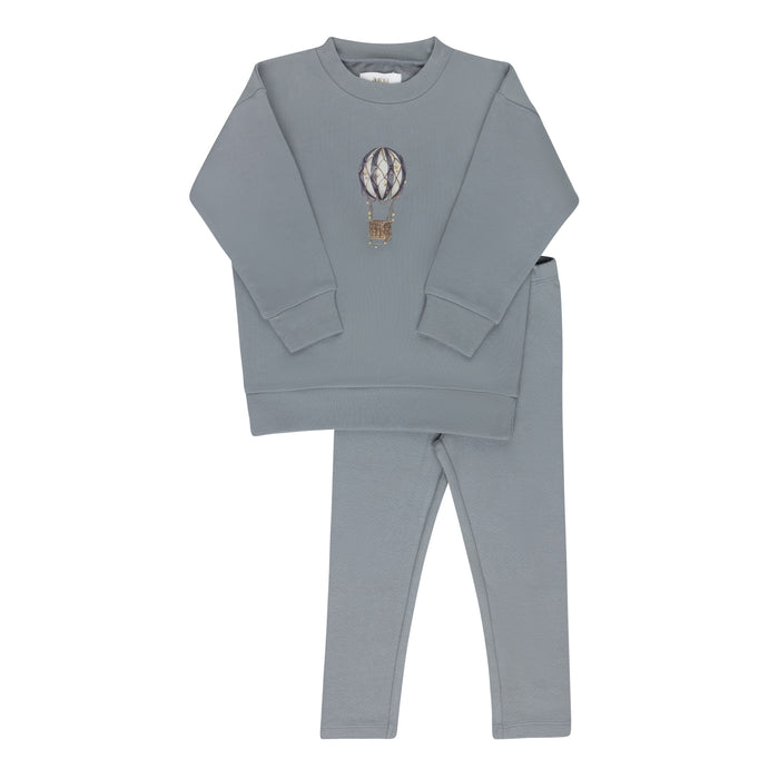 Baby Boy Lounge Set | French Terry Hot Air Balloon Collection | Blue | Aurora | AW25