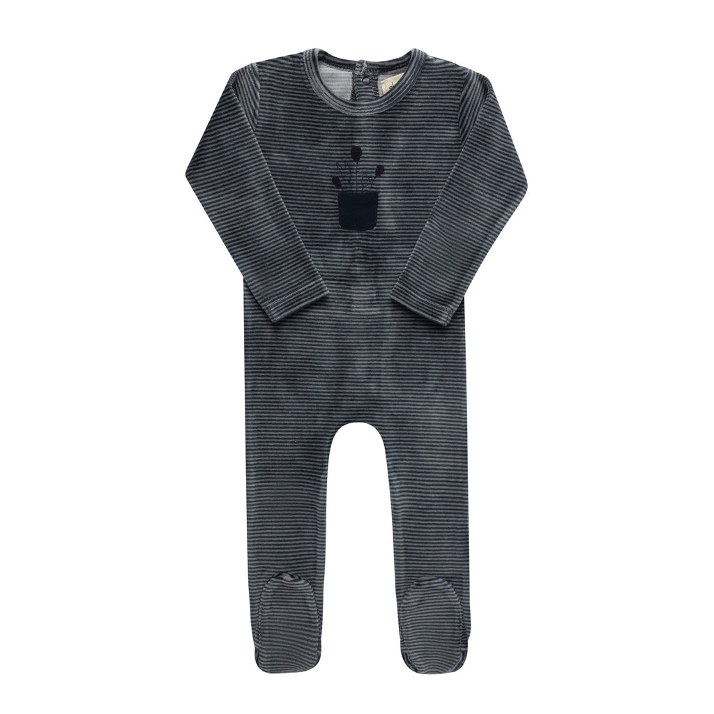 Baby Boy Footie | Stripe Collection | Blue | Ely's & Co | AW26
