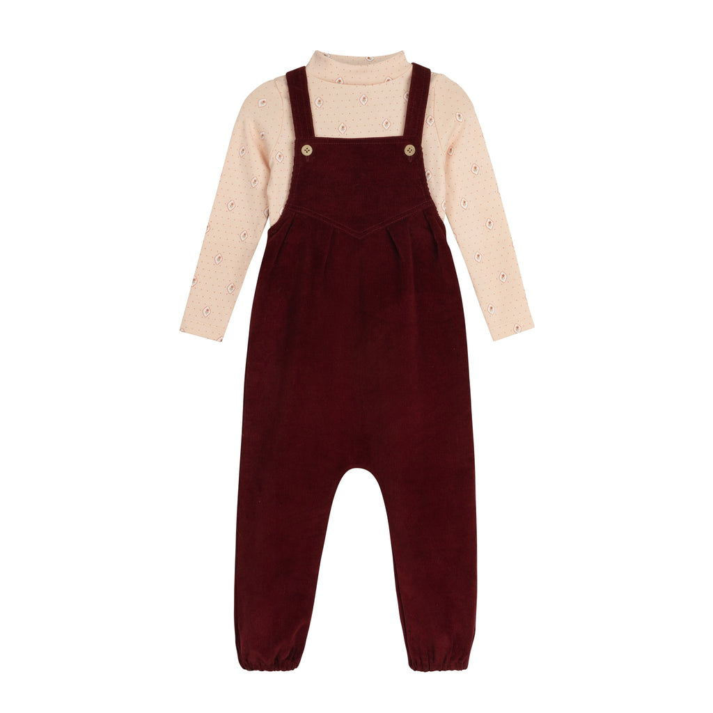 Baby Girl Bodysuit and Overalls | Floral Dot Collection | Pink | Ely's & Co | AW26