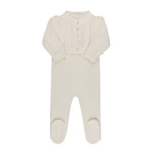 Baby Neutral Layette Set | Cable Pointelle Knit Collection | Ivory | Looms | AW25