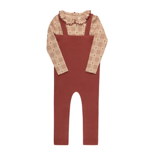 Baby Girl Bodysuit + Overall | Floral Plaid Collection | Pink | Ely's & Co | Aw25