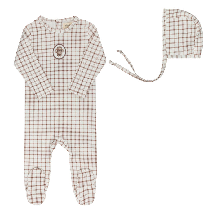 Baby Girl Footie Set |  Plaid Sheep Collection | Mauve | Ely's & Co | Aw25