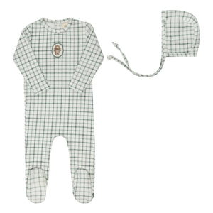 Baby Boy Footie Set |  Plaid Sheep Collection | Blue | Ely's & Co | Aw25
