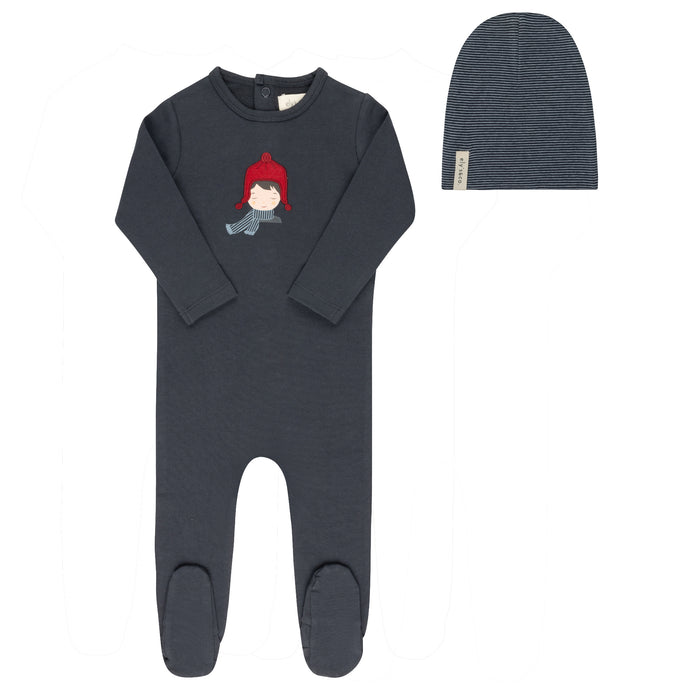 Baby Boy Footie Set |  Autumn Kids Collection | Navy | Ely's & Co | Aw25