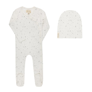 Baby Boy Footie + Hat | Printed Floral Star Collection | Ivory Stars | Ely's & Co | AW26