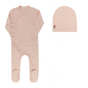 Baby Girl Footie + Hat | Floral Dot Collection | Pink | Ely's & Co | AW26