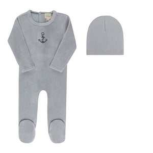 Baby Boy Footie + Hat | Cross Stitch Collection | Blue | Aurora | AW26