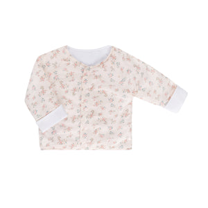Baby GirlJacket + Hat  | Reversible Cotton | White/Pink | Tricot Bebe