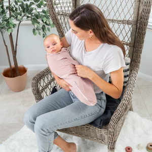 Baby Easy Swaddle Blankets w/ Zipper - 3 Pack by Comfy Cubs: Light Blush/Blush/Mauve / Small (0-3 Months)