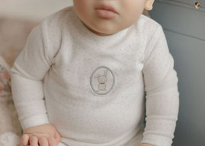 Baby Boy Layette Set | Bunny Pin Dot Collection | Ivory Boy | Aurora | AW26