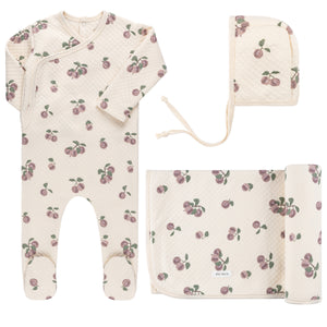Baby Girl Layette Set | Quilted Plums Collection | Cream/Plum | Ely's & Co. | AW23
