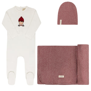 Baby Girl Layette Set | Autumn Kids Collection | Ivory/Pink | Ely's & Co | Aw25