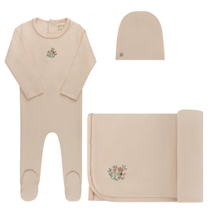 Baby Girl Layette Set | Ribbed Floral Embroidered Collection | Pink | Ely's & Co | SS26