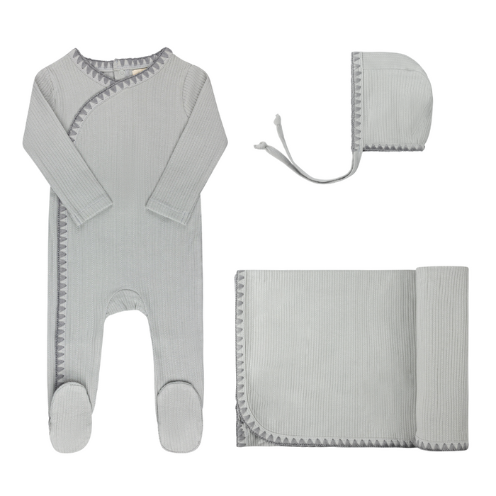 Baby Boy Layette Set | Whip Stitch Collection | Blue | Ely's & Co | Aw25