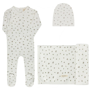 Baby Girl Layette Set |  Floral Pointelle Collection | Ivory/Pink| Ely's & Co | SS26