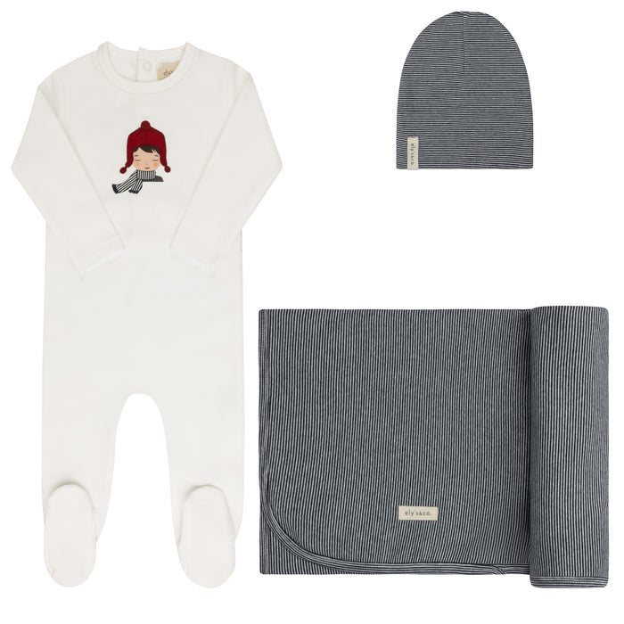 Baby Boy Layette Set | Autumn Kids Collection | Ivory/Blue | Ely's & Co | Aw25