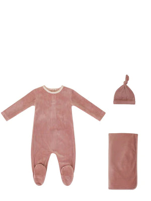 Baby Girl Layette Set | Textured Velour | Mauve | Kipp | AW23