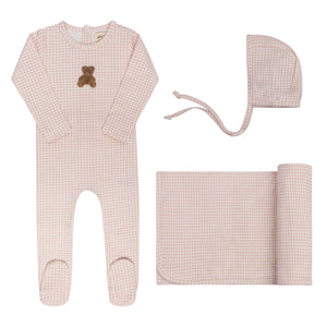Baby Girl Layette Set | Gingham Teddy Collection | Pink | Ely's & Co | AW26