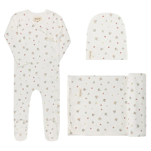 Baby Girl Layette Set | Printed Floral Star Collection | Ivory Floral | Ely's & Co | AW26