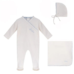Baby Boy Layette Set | Lace Wrap Collection | Blue | Bubani | AW26