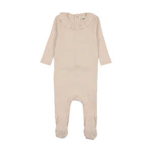 Baby Girl Layette Set | Rib Ruffle Collar + Cardi | Light Pink | Mema Knits | SS26
