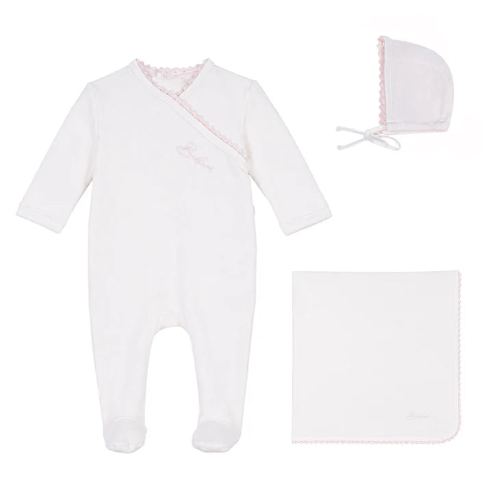 Baby Girl Layette Set | Lace Wrap Collection | Pink | Bubani | AW26