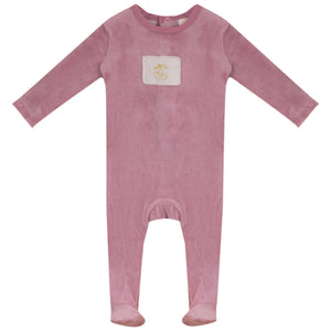 Baby Girl Footie | Velour Cherry Collection | Red | Bubani | AW26