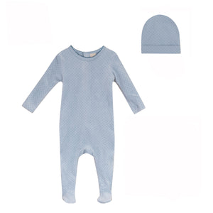 Baby Boy Footie + Hat | Polka Dotted Collection | Blue | Bubani | AW26