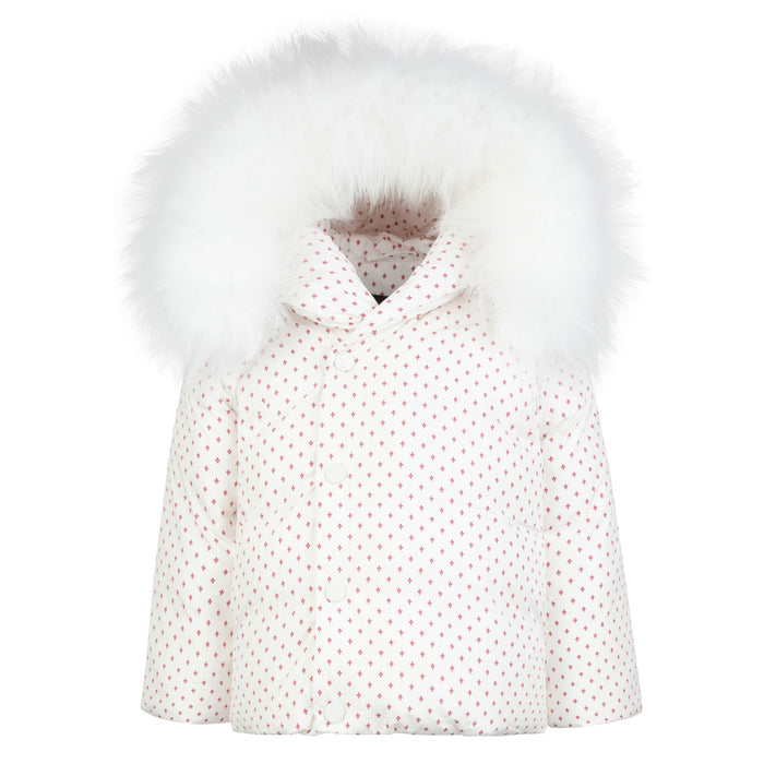 Baby Girl Jacket | Red Print | Pramie | AW25