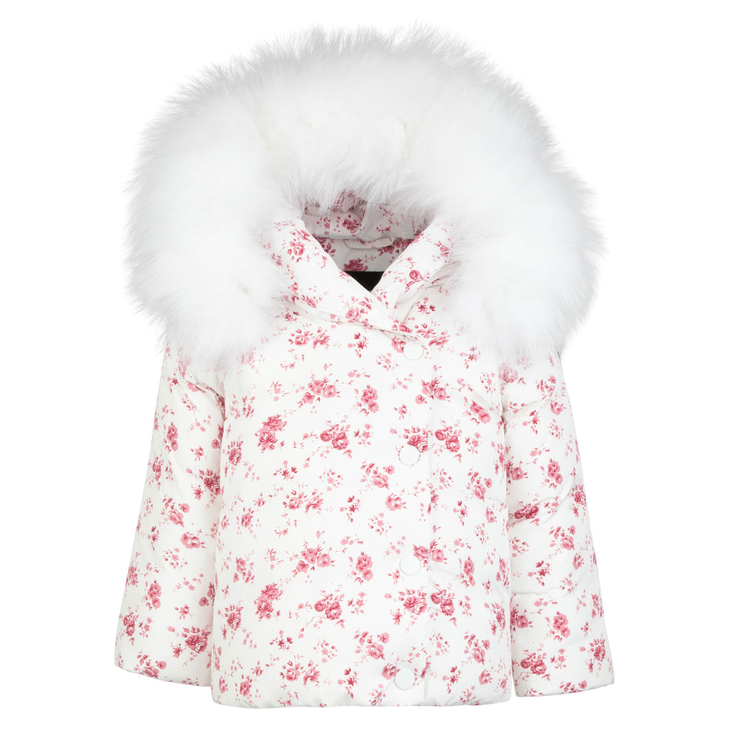 Baby Girl Jacket | Red Floral | Pramie | AW25