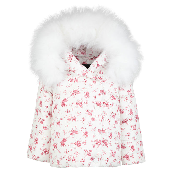 Baby Girl Jacket | Red Floral | Pramie | AW25