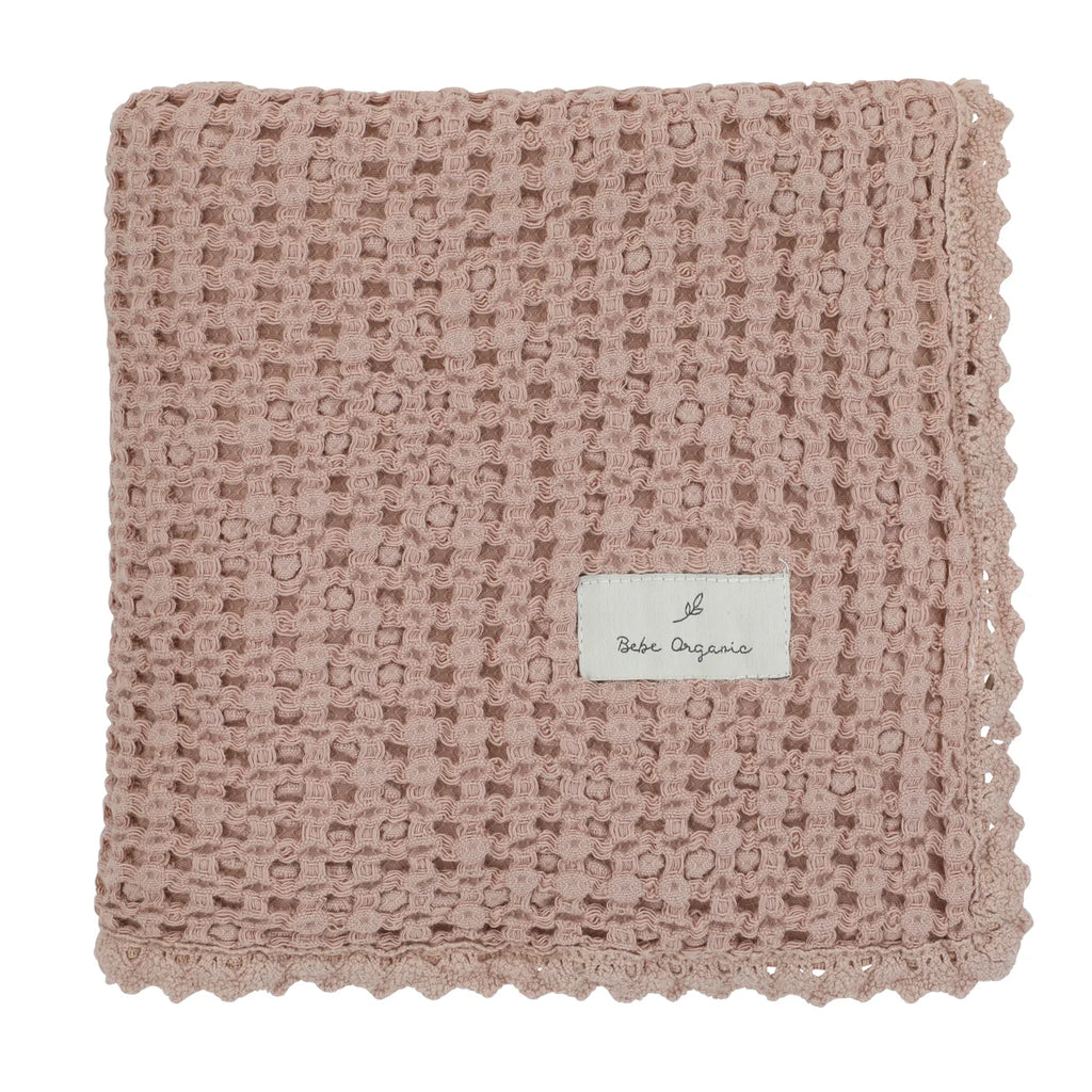 Baby Girl Blanket | Waffle | Dusty Rose | Bebe Organic