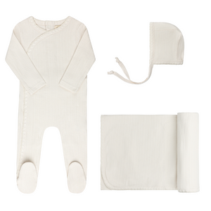 Baby Neutral Layette Set | Whip Stitch Collection | Ivory | Ely's & Co | Aw25