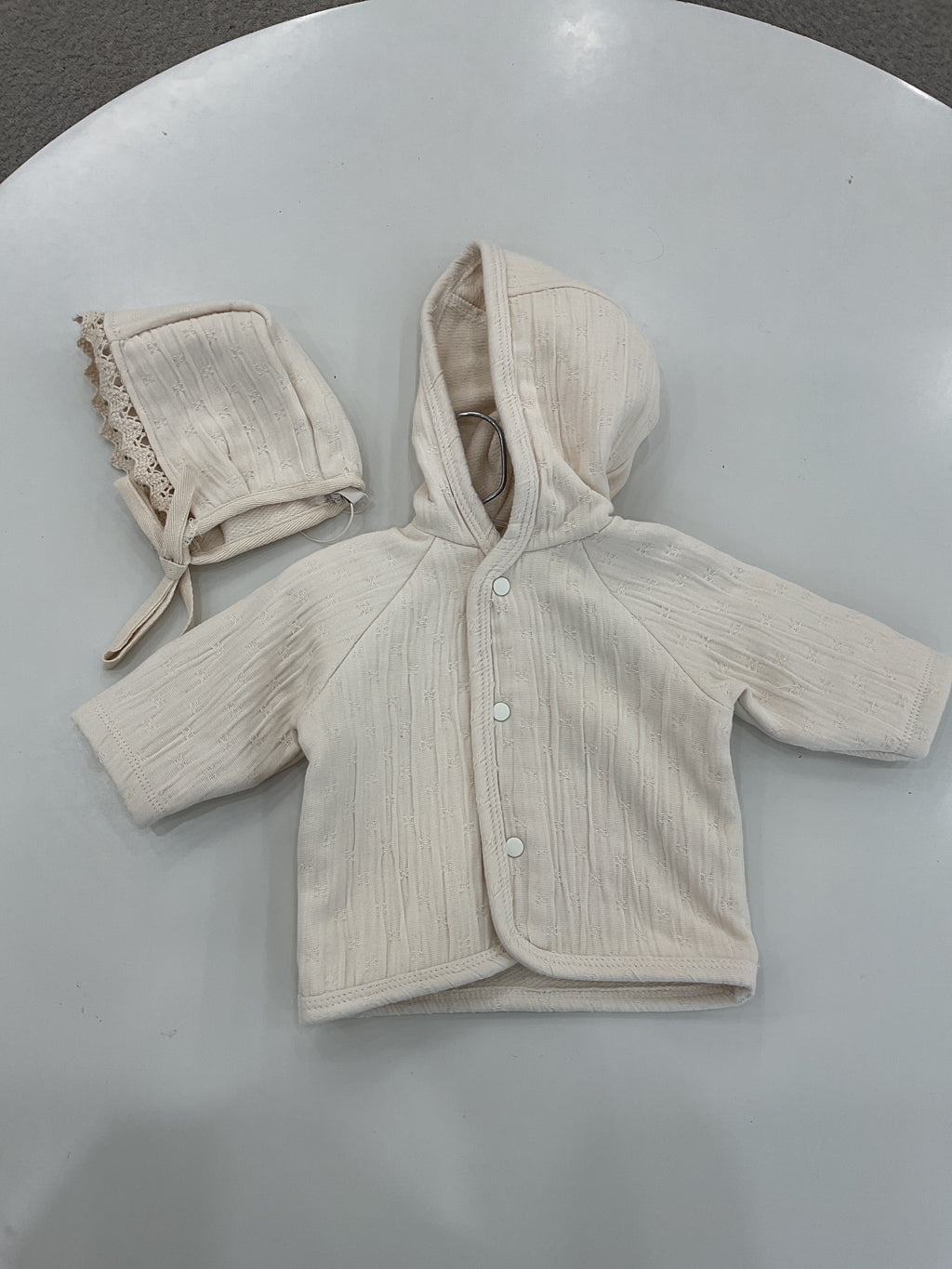 Baby Neutral Jacket + Bonnet | Lumi | Chenille  Natural | Bebe Organic | AW26