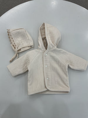 Baby Neutral Jacket + Bonnet | Lumi | Chenille  Natural | Bebe Organic | AW26