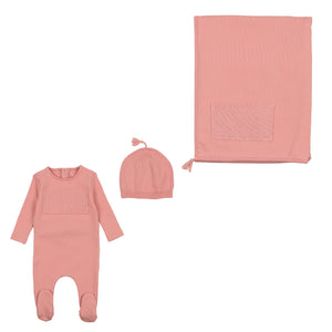 Baby Girl Layette Set | Chunky Yarn Accent | Rosette | Bee and Dee | AW23