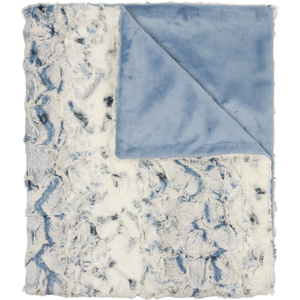 Baby Boy Blanket | Lux Fur | Speckled Blue & Velvet Back | Peluche