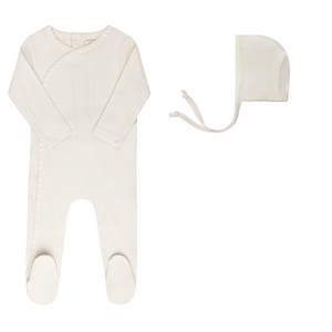 Baby Neutral Footie Set | Whip Stitch Collection | Ivory | Ely's & Co | Aw25