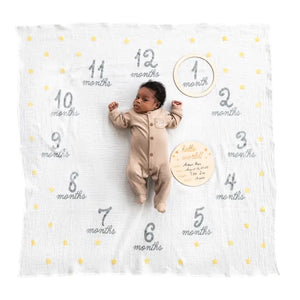 Baby Monthly Milestone Blanket | Yellow Star | Pearhead