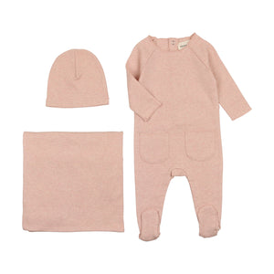 Baby Girl Layette Set | Heathered Roll Neck | Old Rose | Mema | AW23