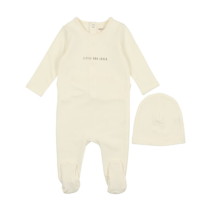 Baby Boy  Footie + Hat | Little & Loved | Cream/Mink | Mema | AW23