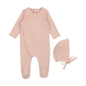 Baby Girl Footie + Hat | Picot Edge | Old Rose | Mema | AW23