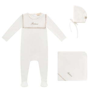 Baby Boy Layette Set | Linen Bib  | Beige | Bubani | SS26