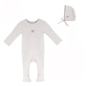 Baby Girl Footie + Hat | Bud Collection | White | Bubani | AW26